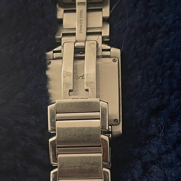Cartier Authentic Stainless Steel Tank Francaise 
QTZ with date. - Picture 4 of 6
